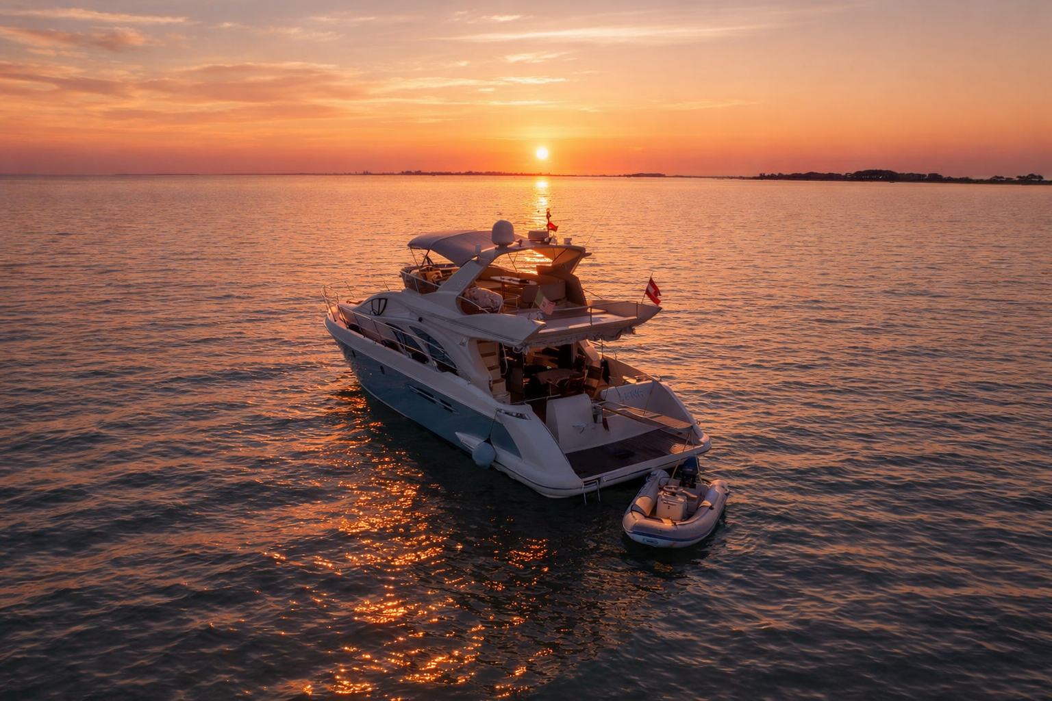 ALYC yacht at sunset
